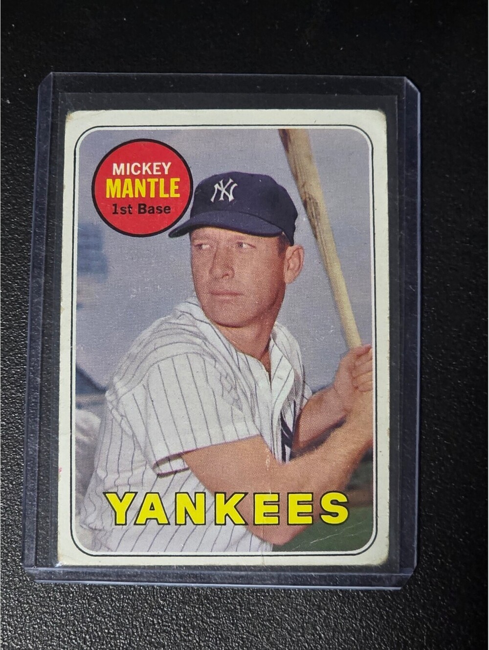1969 Topps Mickey Mantle New York Yankees card